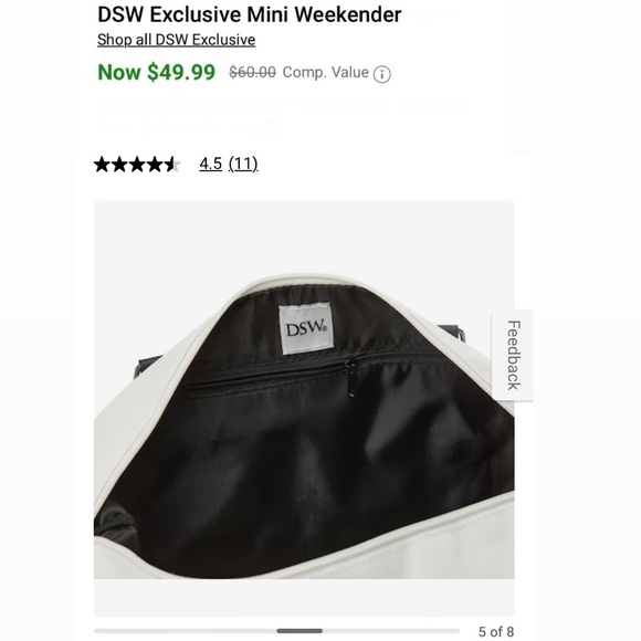 NWT DSW Exclusive Mini Weekender in Black & White - Picture 11 of 16
